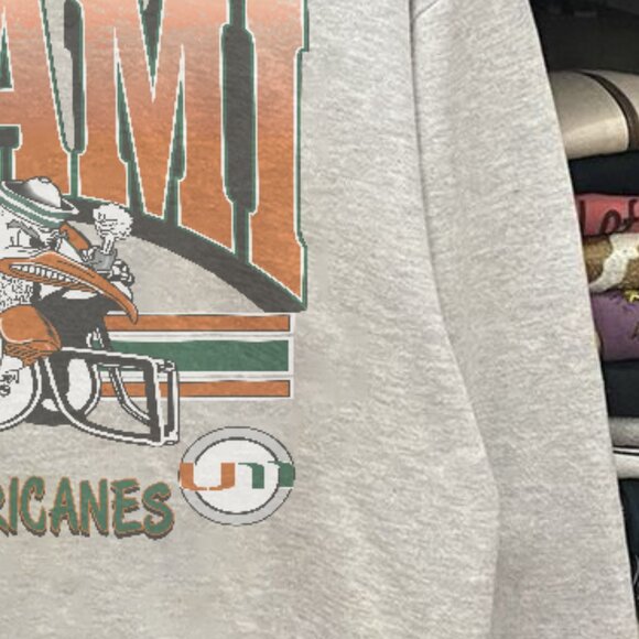 Vintage Miami Hurricanes Shirt, 90s University Of Miami Hurricanes Sweatshirt - Picture 3 of 4
